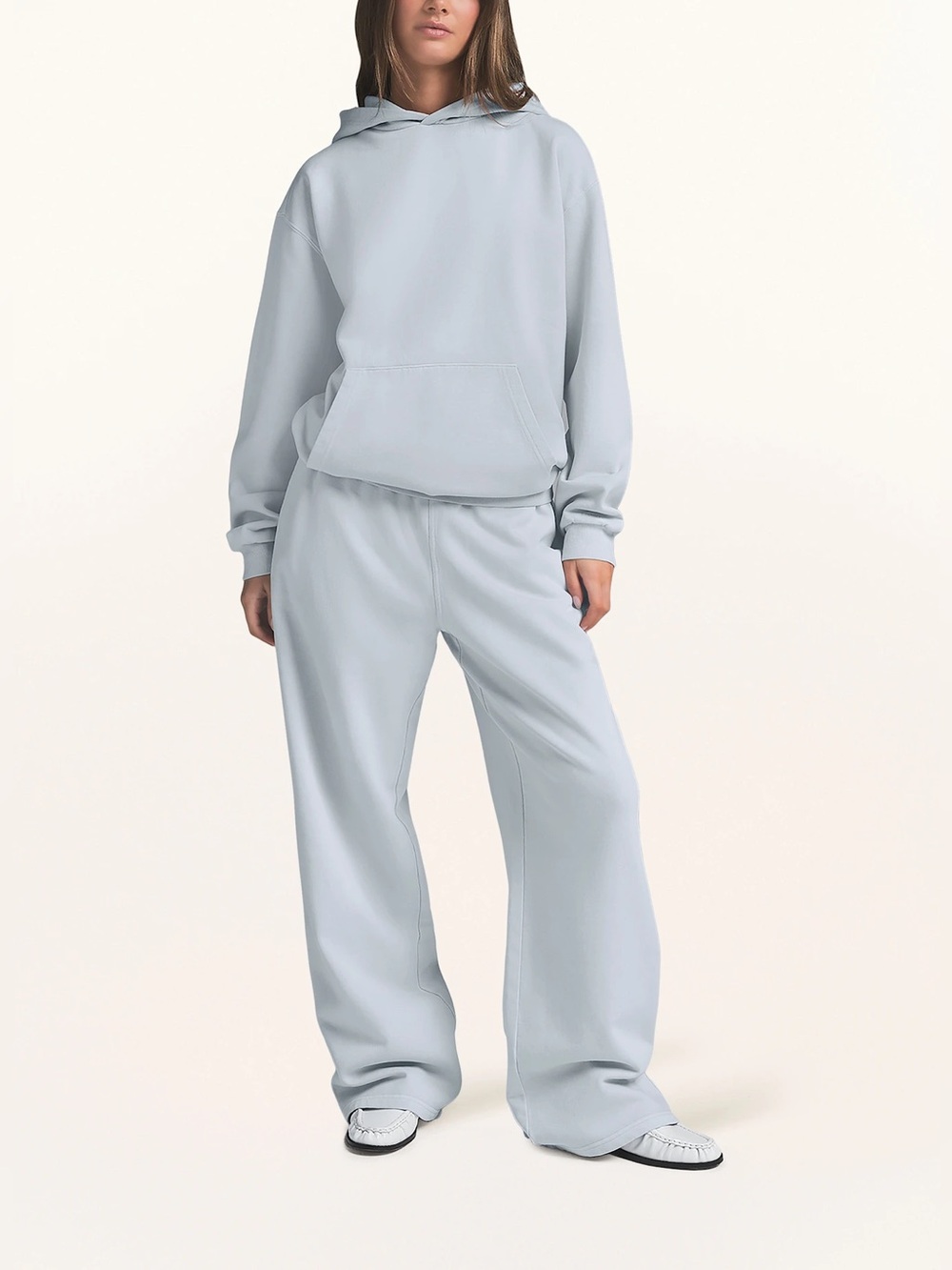 Skims. Boyfriend Fleece Lounge Hoodie. Zen Blue. Size Small. - Picture 2 of 11